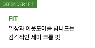 DEFENDER : FIT / 일상과 아웃도어를 넘나드는 감각적인 세미 크롭 핏
